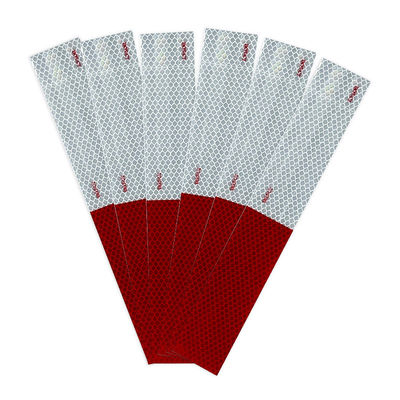 Harga yang bagus Catatan Konspicuity merah dan putih DOT-C2 Self-Adhesive Reflective Tape Strip on line