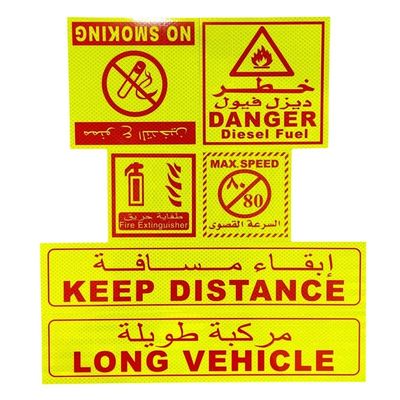 Harga yang bagus Bahaya Kecepatan Kendaraan Panjang Terbatas Arab Saudi Stiker Reflektif Untuk Truk Trailer on line