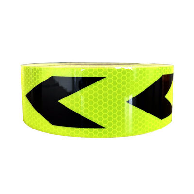 Harga yang bagus Tape reflektif honeycomb panah kuning hijau fluoresen untuk peringatan keselamatan kendaraan on line