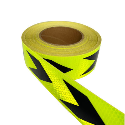 Harga yang bagus Tape Peringatan Lampu Fluoresen Kuning Hijau Hitam Panah Perekat Prismatik Reflektif on line