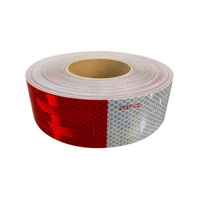 Harga yang bagus Self Adhesive DOT-C2 merah dan putih Prismatic Retro Reflective Reflector Tape Sticker untuk Kendaraan Trailer Truck on line