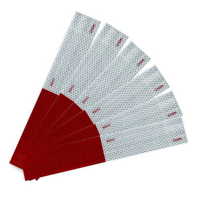 Harga yang bagus Red/White DOT-C2 Reflective Safety Tape Conspicuity Tape for Vehicles, Trailers, Trucks on line