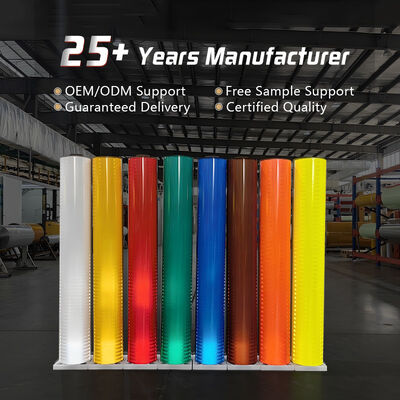 Harga yang bagus ASTM D4956 Tipe IV HIP Reflektif Sheet dengan 10 tahun ketahanan di luar ruangan dan kinerja retroreflektif sudut lebar untuk tanda lalu lintas on line